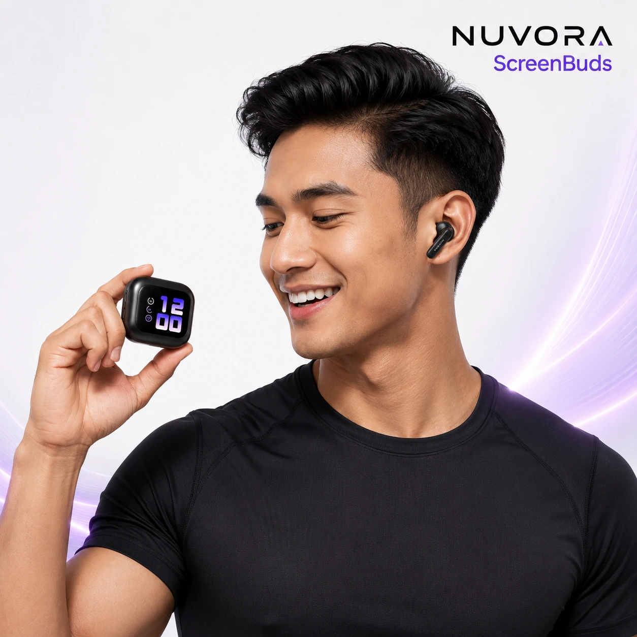 Nuvora ScreenBuds Smart Display Wireless Earbuds gallery thumbnail