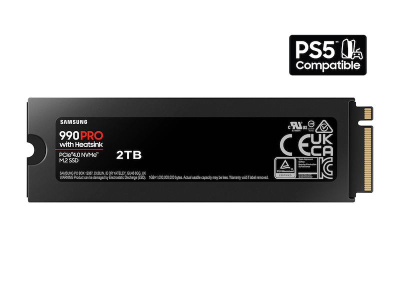 Samsung 990 Pro 2TB NVMe SSD with Heatsink product image