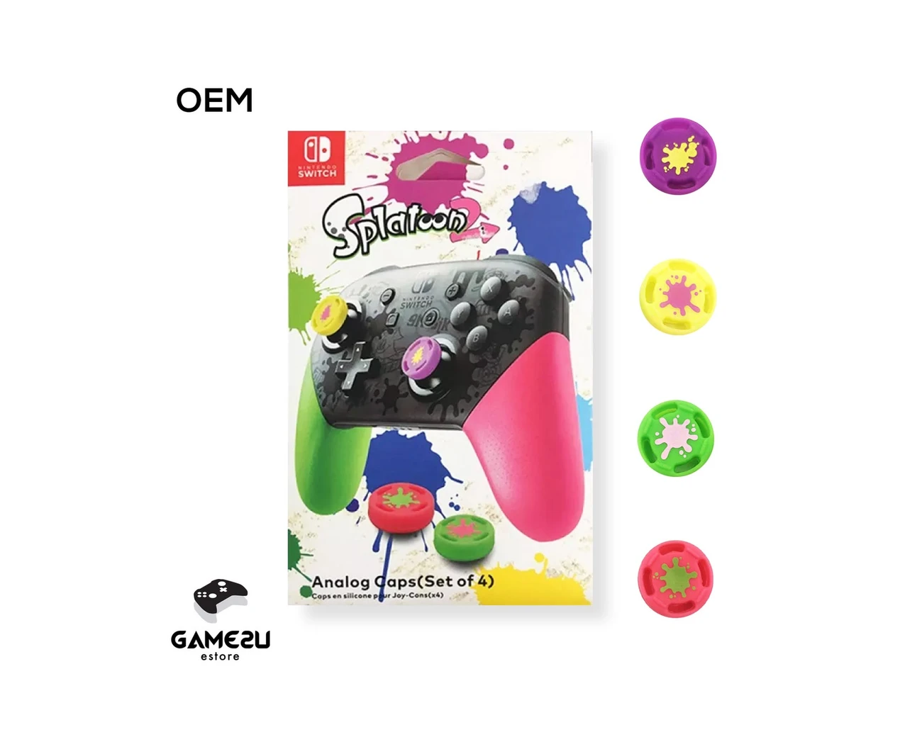Switch 2 Thumb Grip Caps 4-Pack gallery thumbnail