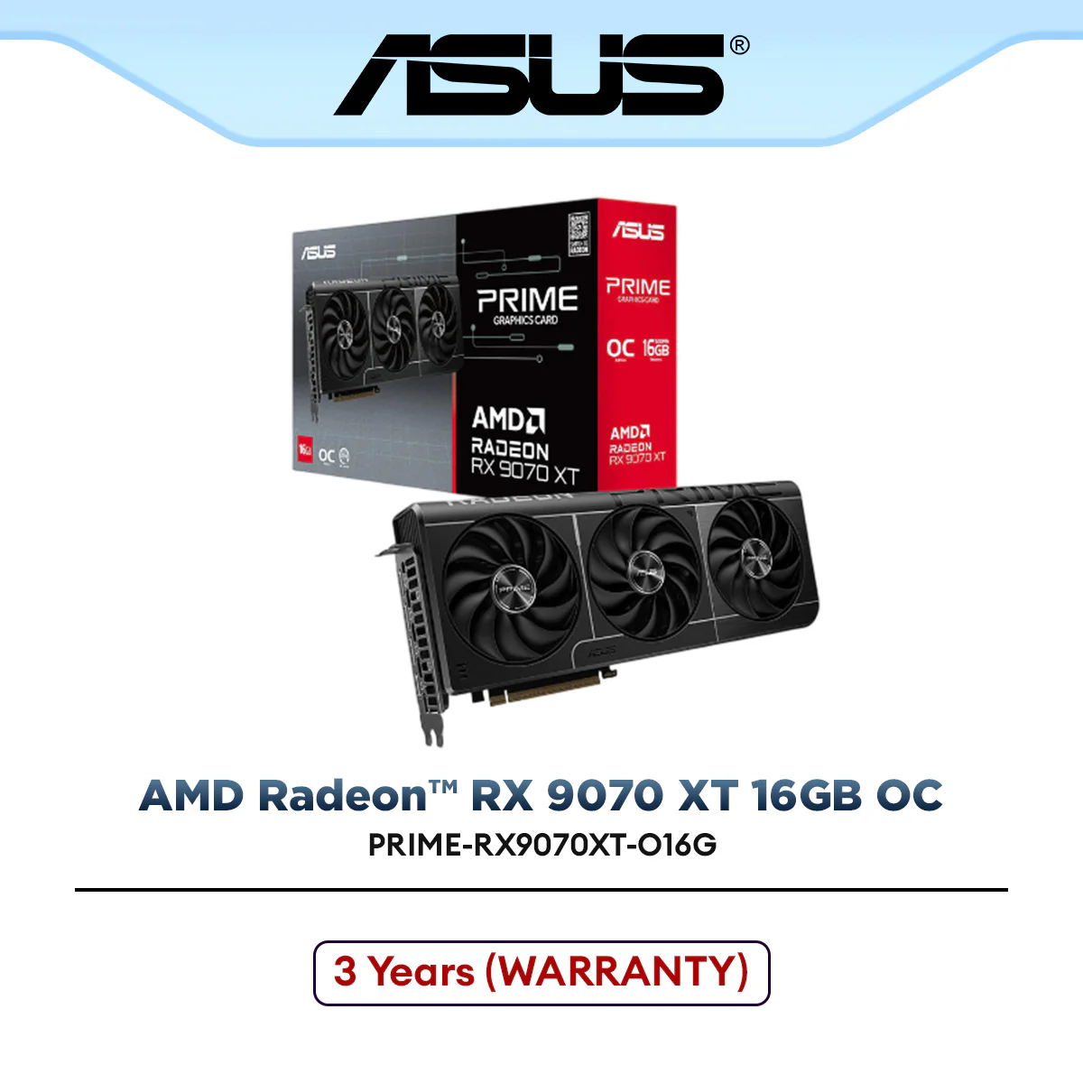 ASUS Prime Radeon RX 9070 XT 16GB GDDR6 Graphics Card product image