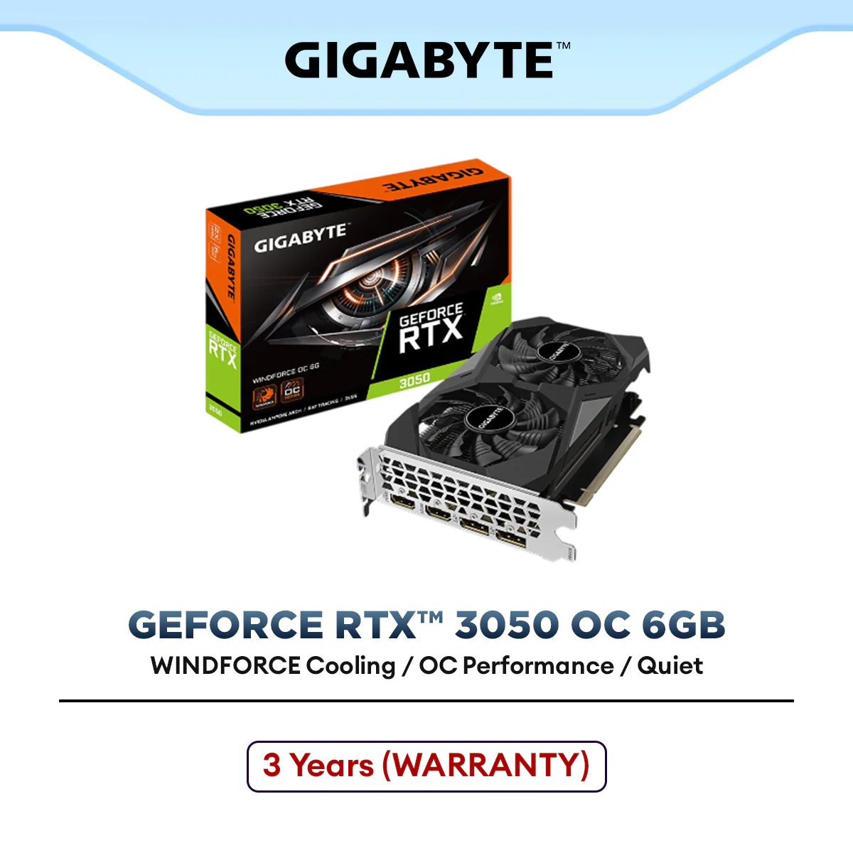 GIGABYTE GeForce RTX 3050 WINDFORCE OC 6GB GDDR6 Graphics Card product image