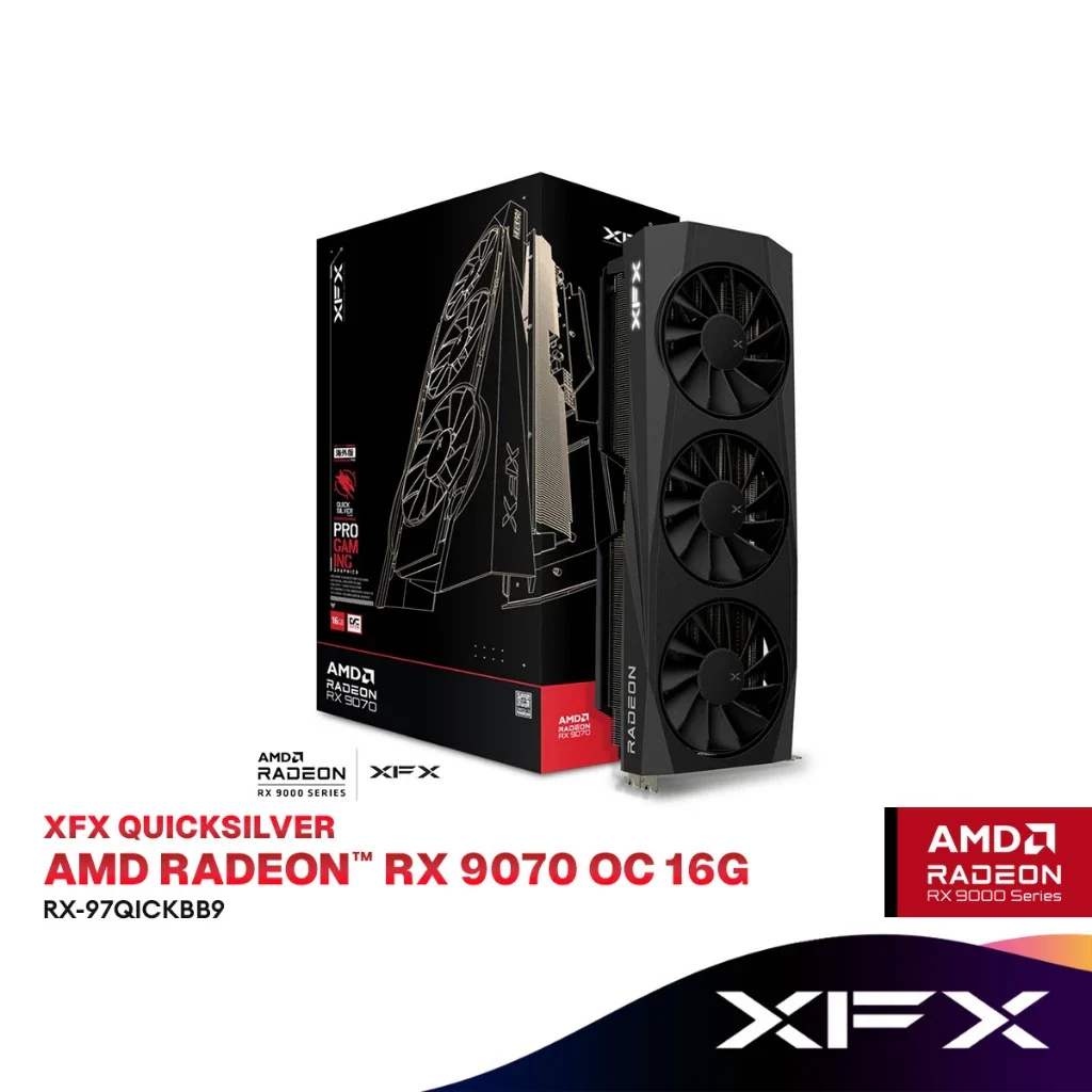 XFX Quicksilver Radeon RX 9070 OC 16GB GDDR6 Graphics Card product image
