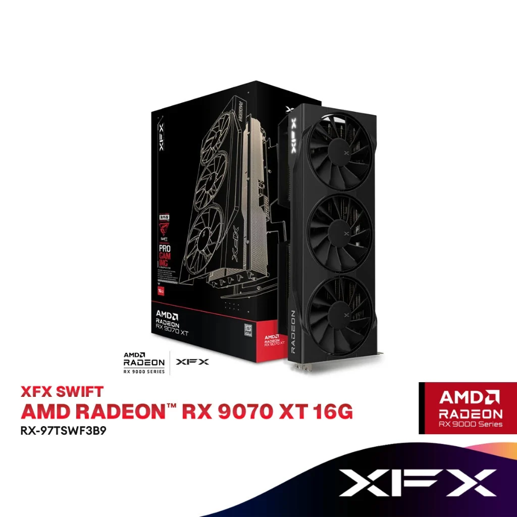 XFX Swift Radeon RX 9070 XT 16GB GDDR6 Graphics Card product image