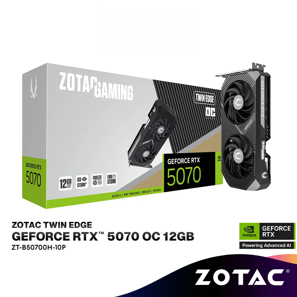 ZOTAC GeForce RTX 5070 Twin Edge 12GB GDDR7 Graphics Card product image
