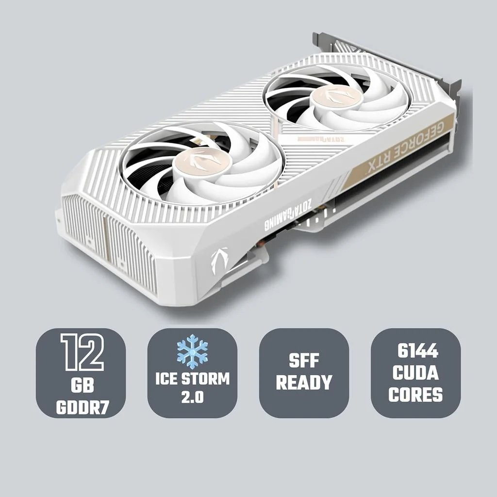 ZOTAC GeForce RTX 5070 Twin Edge OC White 12GB GDDR7 Graphics Card gallery thumbnail