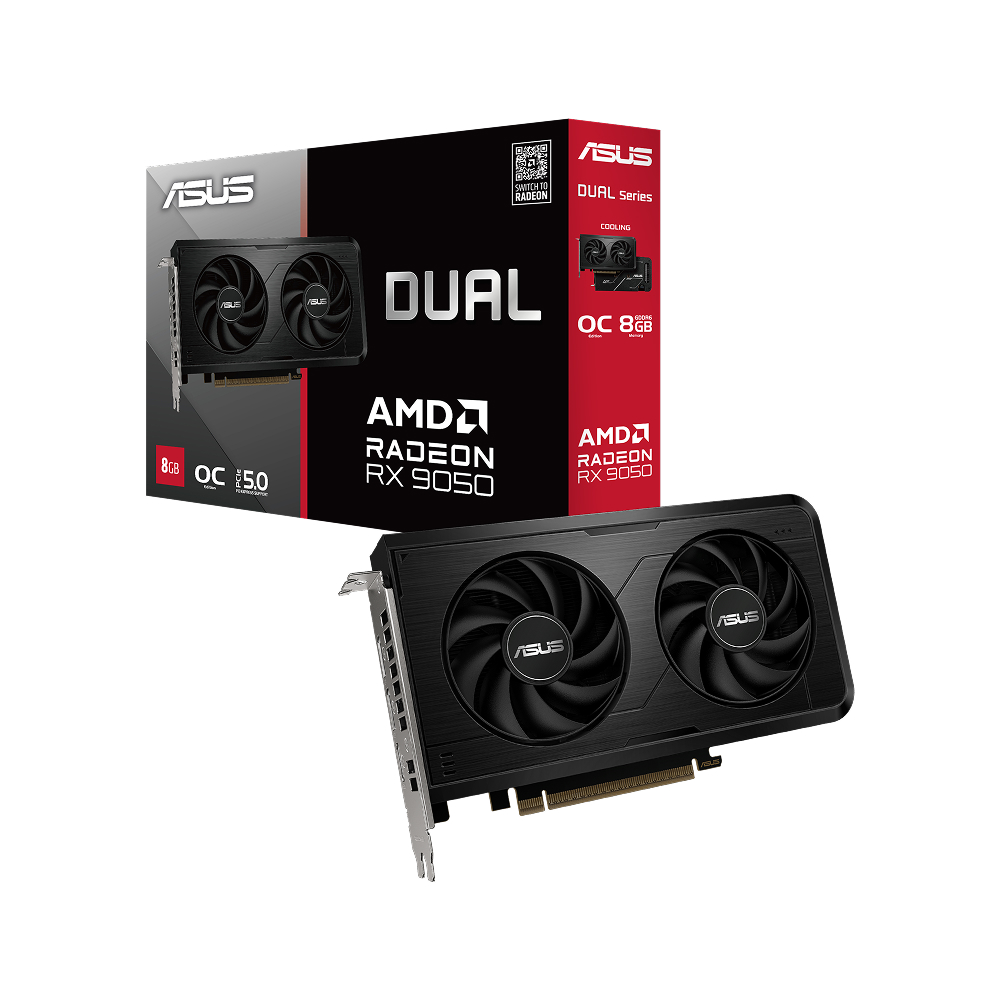 ASUS Dual Radeon RX 9050 OC 8GB GDDR6 Graphics Card gallery thumbnail