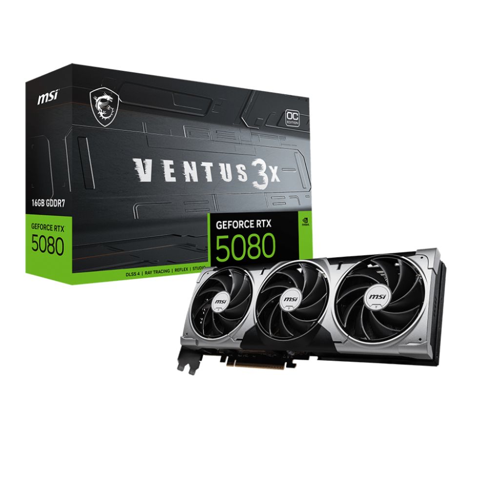 MSI GeForce RTX 5080 VENTUS 3X OC 16GB GDDR7 Graphics Card product image